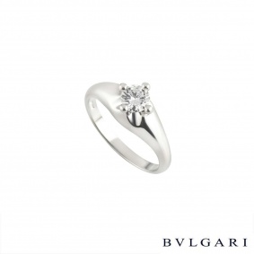 Bvlgari Corona Platinum Diamond Ring 0.30ct F/VS1